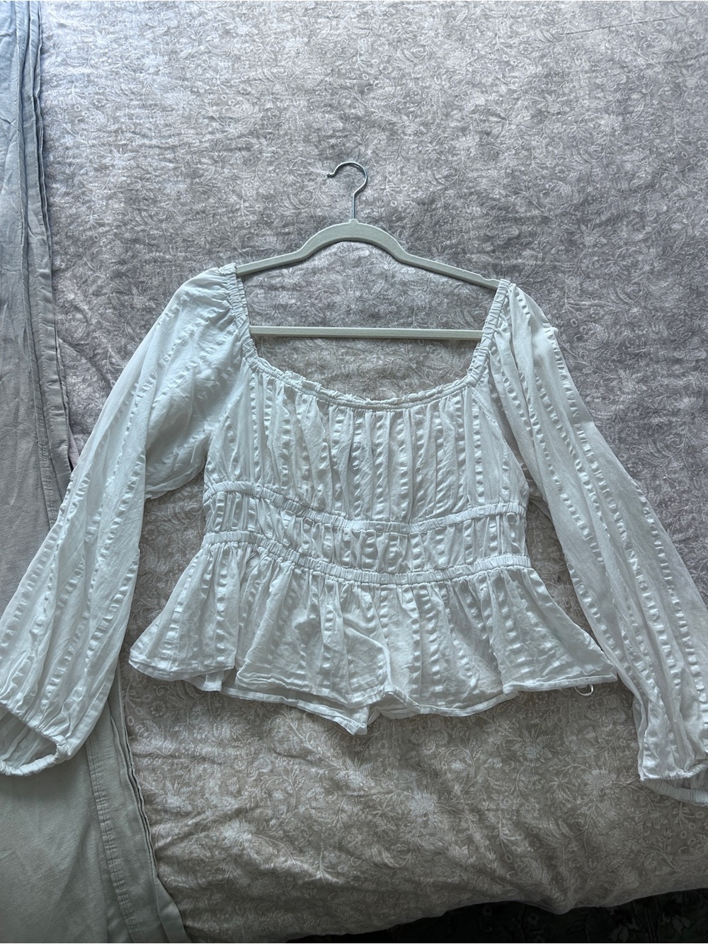 J. Crew square neck long sleeve blouse